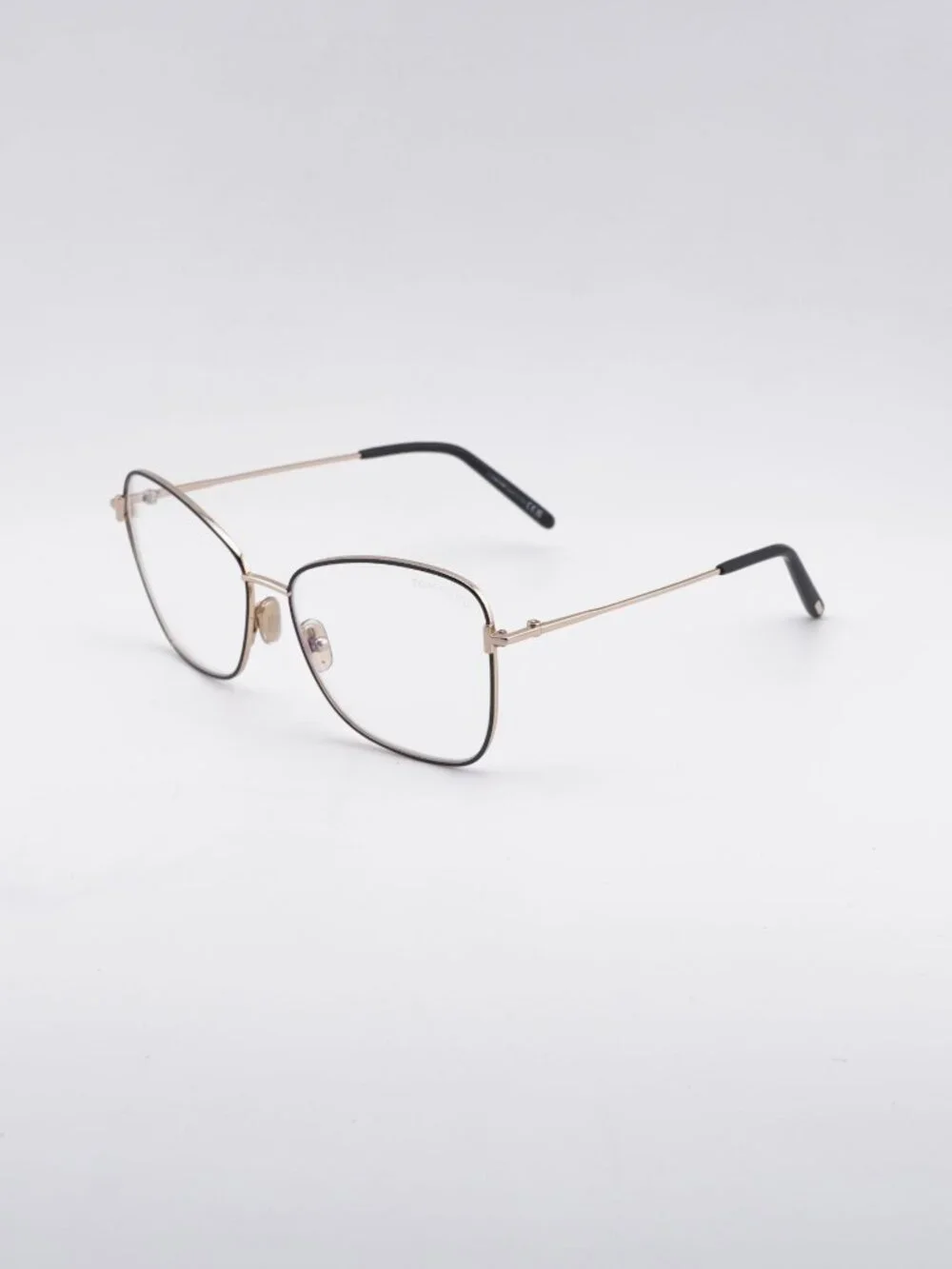 Tom Ford FT5906-B 001 Eyeglasses Black 55mm Butterfly Frame, Blue Light Block